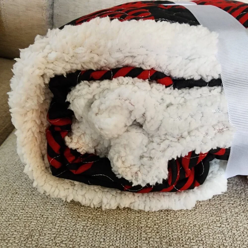 Home Collections Quilting Sherpa Throw Red Black Buffalo Check Blanket 50x60